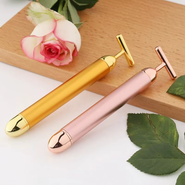 Electric 24K Gold T-Roller | Waterproof Face Lifting Massager Stick